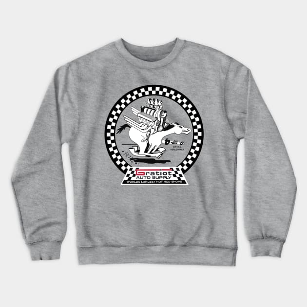 Vintage Gratiot Hot Rod Garage Sign  bought to you by MotorManiac Crewneck Sweatshirt by MotorManiac